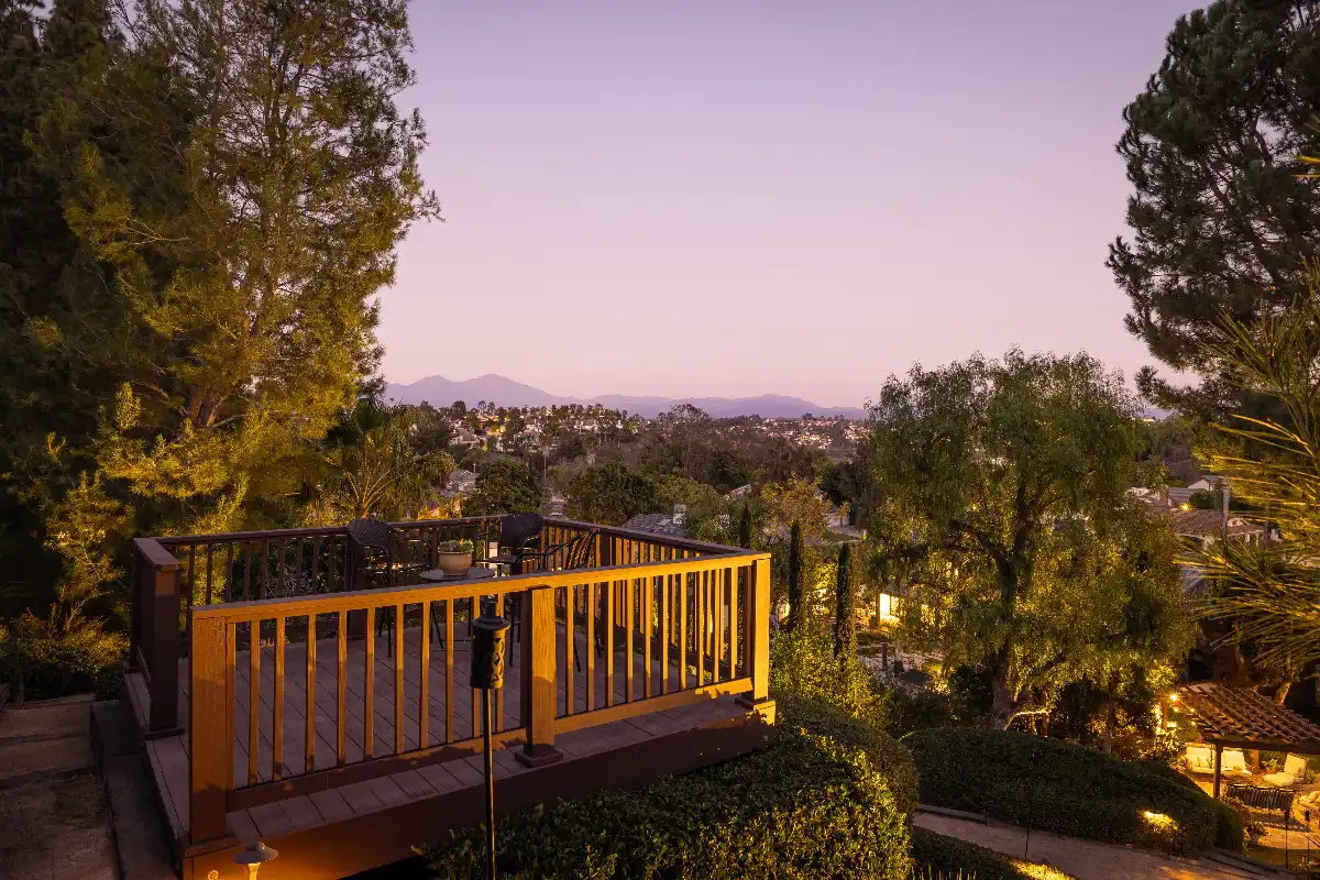 Backyard deck in Laguna Hills real estate listing sold by top local realtor agents Brad Feldman Group