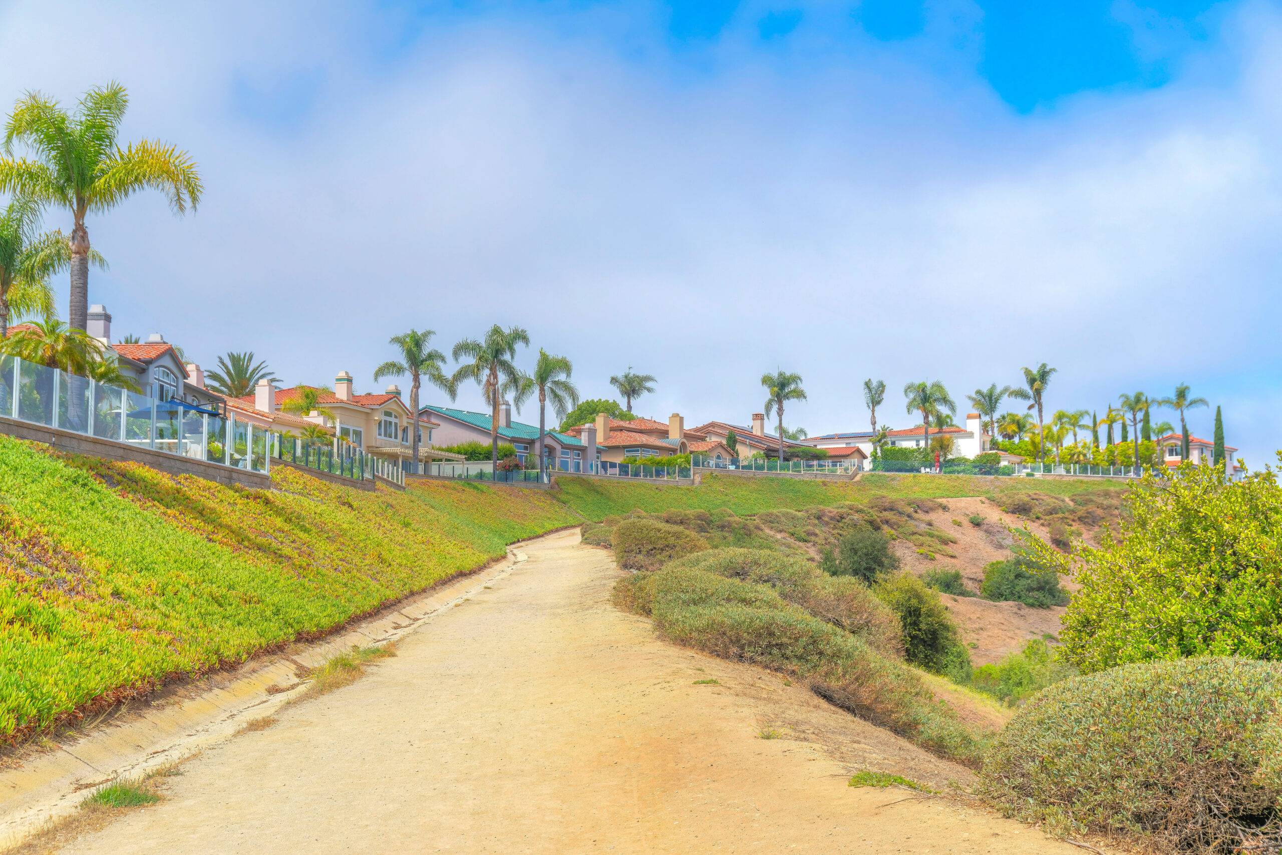 A hiking trail behind homes in Laguna Niguel real estate by top local realtor agents