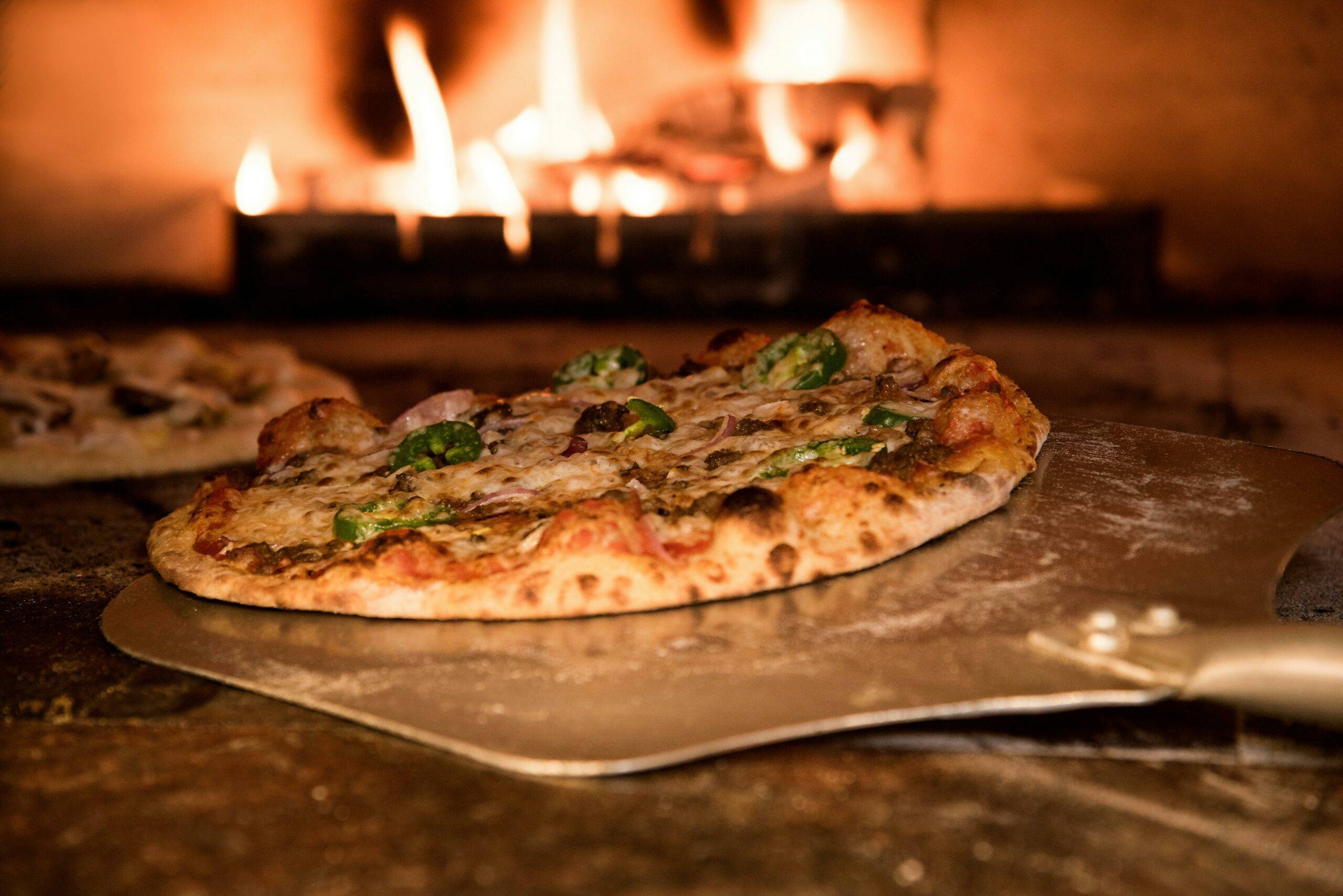 Pizza in an oven at a Dana Point restaurant